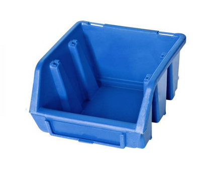 Ergo S Box Plastic Parts Storage Stacking 116x112x75mm - Colour Blue - Pack of 10