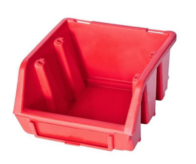 Ergo S Box Plastic Parts Storage Stacking 116x112x75mm - Colour Red - Pack of 10