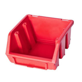 Ergo S Box Plastic Parts Storage Stacking 116x112x75mm - Colour Red - Pack of 10