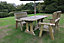 Ergo Table Bench Set - Sits 4, Wooden Alfresco Garden Dining Furniture Set - L250 x W180 x H105 cm - Min. Assembly Required