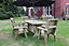 Ergo Table Set - Sits 6, Garden Dining Furniture Incl. Table, 2 Bench & 2 Chair - L250 x W290 x H105 cm - Min. Assembly Required