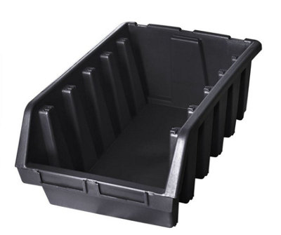 Ergo XL+ Box Plastic Parts Storage Stacking 333x500x187mm - Colour Black - Pack of 2