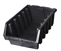 Ergo XL+ Box Plastic Parts Storage Stacking 333x500x187mm - Colour Black - Pack of 3