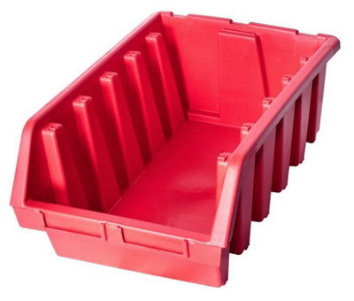 Ergo XL+ Box Plastic Parts Storage Stacking 333x500x187mm - Colour Red - Pack of 4