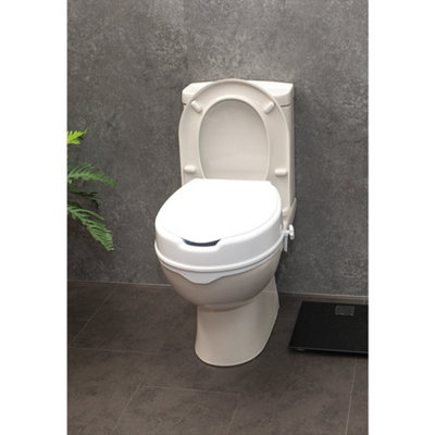 Ergonomic 4 Inch Raised Plastic Toilet Seat with Lid - Easy ...