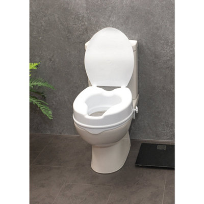 Ergonomic 4 Inch Raised Plastic Toilet Seat with Lid - Easy ...