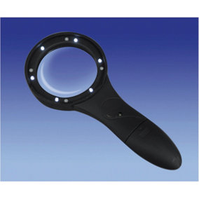 Ergonomic Comfort Grip Magnifying Glass - 6 LED Lights - 4x Magnification
