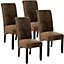 Ergonomic Dining Chairs, Set of 4 - antique brown
