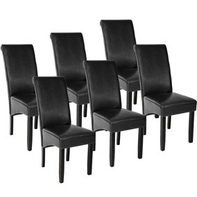 Ergonomic Dining Chairs, Set of 6 - black