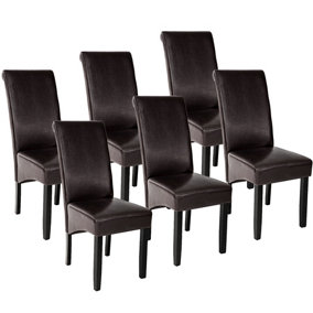 Ergonomic Dining Chairs, Set of 6 - brown