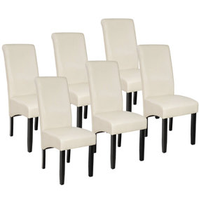 Ergonomic Dining Chairs, Set of 6 - cream