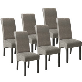 Ergonomic Dining Chairs, Set of 6 - gray marbled