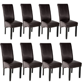 Ergonomic Dining Chairs, Set of 8 - brown