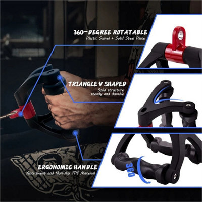 Ergonomic Double D Handle Cable Attachment - Triangle V Bar Grip for ...