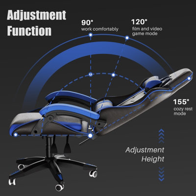 Ergonomic Gaming and Office Chair with Adjustable Features, Lumbar Support, and Stylish Color Options(Black-Blue)