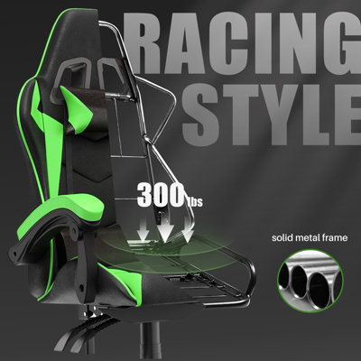 Ergonomic Gaming and Office Chair with Adjustable Features, Lumbar Support, and Stylish Color Options(Black-Green)