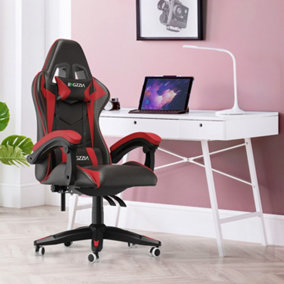Ergonomic Gaming and Office Chair with Adjustable Features, Lumbar Support, and Stylish Color Options(Black-Red)