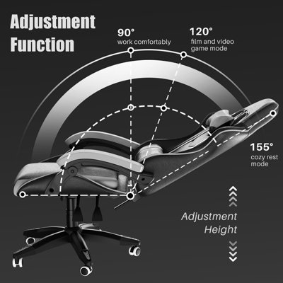 Ergonomic Gaming and Office Chair with Adjustable Features, Lumbar ...
