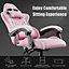 Ergonomic Gaming and Office Chair with Adjustable Features, Lumbar Support, and Stylish Color Options(Pink-White)