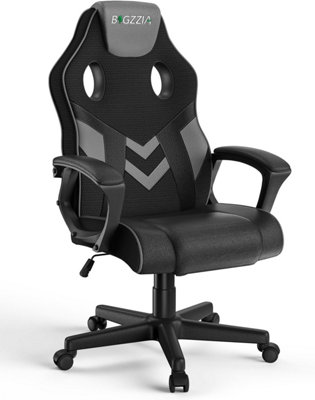 Ergonomic Gaming Chair,PU Leather Computer Chair for PC Office Gamer(Black and Grey)