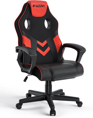 Ergonomic Gaming Chair,PU Leather Computer Chair for PC Office Gamer(Black and Red)