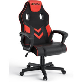 Ergonomic Gaming Chair,PU Leather Computer Chair for PC Office Gamer(Black and Red)