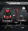 Ergonomic Gaming Chair,PU Leather Computer Chair for PC Office Gamer(Black and Red)