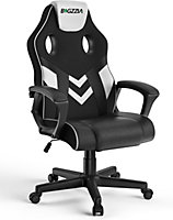 Ergonomic Gaming Chair,PU Leather Computer Chair for PC Office Gamer(Black and White)