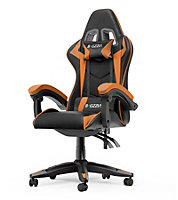 Ergonomic Gaming Chair,Soft PU Leather with Adjustable Reclining Back Black&Orange
