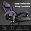 Ergonomic Gaming Chair,Soft PU Leather with Adjustable Reclining Back Black&Purple