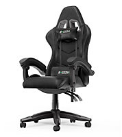 Ergonomic Gaming Chair,Soft PU Leather with Adjustable Reclining Back Black