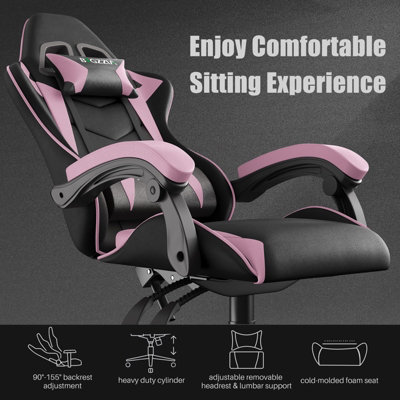 Gaming chair black and pink hotsell