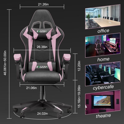 Pink black gaming chair hotsell