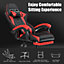 Ergonomic Gaming Chair with With footrest, Height-Adjustable Office & Computer Chair(Black-red)