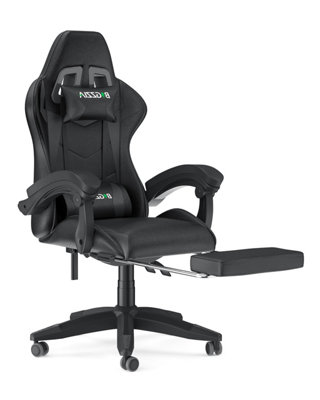 Ergonomic Gaming Chair with With footrest, Height-Adjustable Office & Computer Chair(Black)