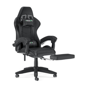 Ergonomic Gaming Chair with With footrest, Height-Adjustable Office & Computer Chair(Black)
