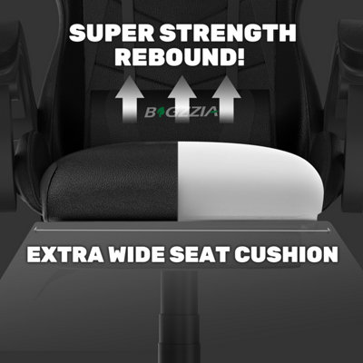 Ergonomic Gaming Chair with With footrest, Height-Adjustable Office & Computer Chair(Black)