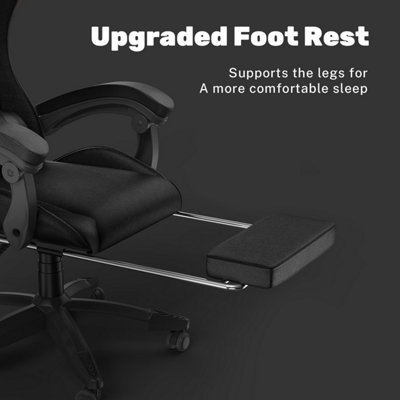Ergonomic Gaming Chair with With footrest, Height-Adjustable Office & Computer Chair(Black)