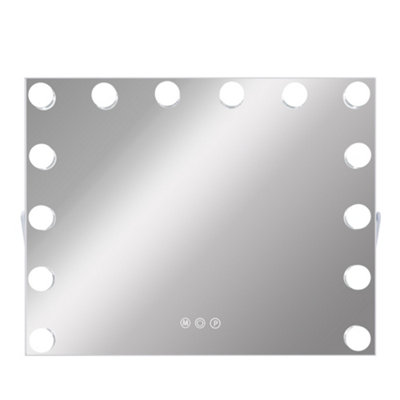 Ergonomic Hollywood Vanity Mirror 14 Dimmable LED Touch Control 50x40cm