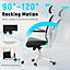 Ergonomic Mesh Desk Chair, High Back Computer Chair- Adjustable Headrest with Flip-Up Arms, Lumbar Support, Black&White