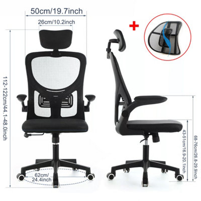 Ergonomic Mesh Office Chair with Adjustable Height, Swivel, Lumbar ...