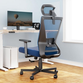 Ergonomic office Chair, Adjustable Lumbar and Headrest Support  - Blue