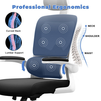 Ergonomic Office Chair,Swivel Computer Chair with Rocking Function and ...