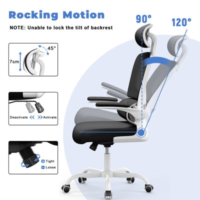 Ergonomic Office Chair,Swivel Computer Chair with Rocking Function and ...