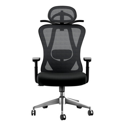 Ergonomic Office Chair with Hanger - Desk Chair with 2D Lumbar Support and 3D Headrest & Armrests-Black