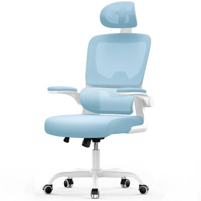 Ergonomic Office Chair with Lumbar Support, Adjustable Headrest & Flip ...