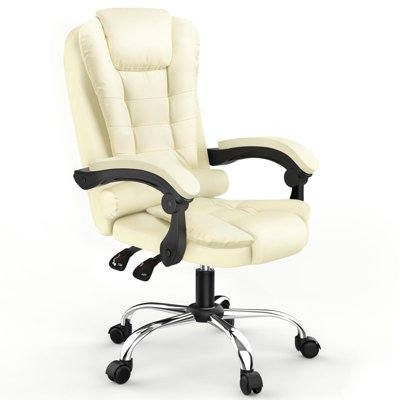 Ergonomic Office Chair with Tilt Function-Beige