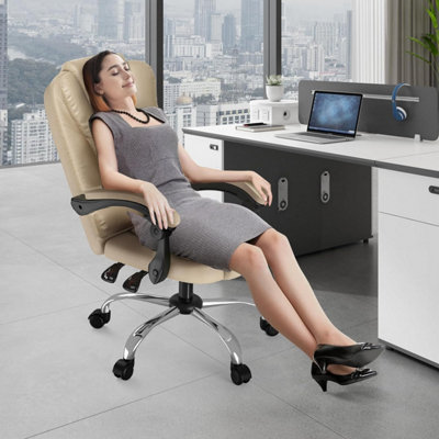 Ergonomic Office Chair with Tilt Function-Khaki