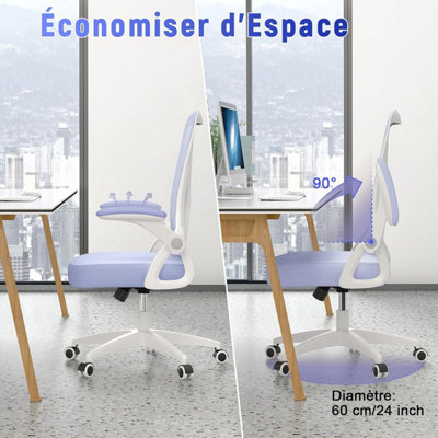 Ergonomic Office Desk Chair with Flip-up Armrest Lumbar Support,Padded Seat Cushion for Home and Office