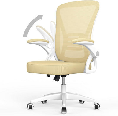 Ergonomic Office Desk Chair with Flip up Armrest Lumbar Support Padded Seat Cushion for Home and Office